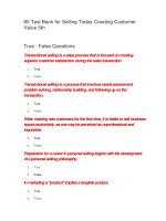 85 test bank for selling today creating customer value 5th