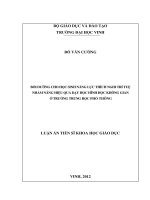 Bồi dưỡng cho học sinh năng lực thích nghi trí tuệ nhằm nâng hiệu quả dạy học hình học không gian ở trường trung học phổ thông