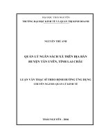 Quản lý ngân sách xã trên địa bàn huyện Tân Uyên, tỉnh Lai Châu (LV thạc sĩ)