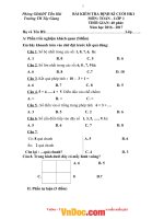 Đề thi học kì 1 lớp 1 môn toán trường tiểu học Tây Giang năm 2016  2017