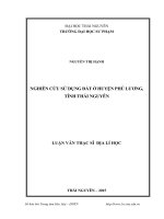 Nghiên cứu sử dụng đất ở huyện Phú Lương, tỉnh Thái Nguyên (LV thạc sĩ)