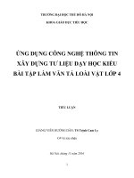 Tiểu luận Ứng dụng Công nghệ Thông tin xây dựng bài văn miêu tả con vật lớp 4