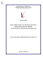 Hoàn thiện công tác xếp hạng tín dụng khách hàng doanh nghiệp tại Ngân hàng TMCP Hàng Hải Việt Nam