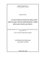 Vận dụng phương pháp đàm thoại phát hiện dạy học chương phép dời hình và phép đồng dạng trong mặt phẳng