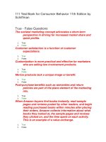 111 test bank for consumer behavior 11th edition by schiffman đề trắc nghiệm marketing