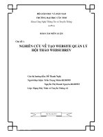 Báo cáo niên luận Nghiên cứu về tạo Website quản lý hội thảo Websubrev