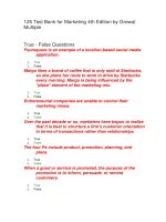 125 test bank for marketing 4th edition by grewal multiple đề trắc nghiệm marketing