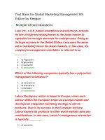 Test bank for global marketing management 8th edition by keegan 