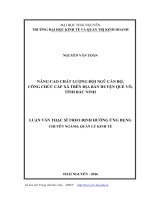 Nâng cao chất lượng đội ngũ cán bộ, công chức cấp xã trên địa bàn huyện Quế Võ, tỉnh Bắc Ninh (LV thạc sĩ)
