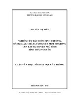 Nghiên cứu đặc điểm sinh trưởng, năng suất, chất lượng của một số giống lúa lai tại huyện Phú Bình, tỉnh Thái Nguyên (LV thạc sĩ)