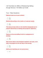 143 test bank for ABCs of relationship selling through service 11th edition by futrell đề trắc nghiệm marketing