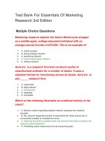 Test bank for essentials of marketing research 3rd edition 