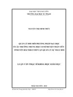 Quản lý đổi mới phương pháp dạy học ở các trường trung học cơ sở huyện Trấn Yên  Tỉnh Yên Bái theo hướng tiếp cận quản lý sự thay đổi (LV thạc sĩ)