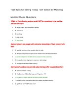 Test bank with answer for selling today 12th edition by manning 