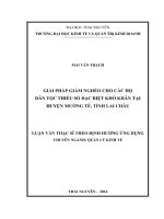 Giải pháp giảm nghèo cho các hộ dân tộc thiểu số đặc biệt khó khăn tại huyện Mường Tè, tỉnh Lai Châu (LV thạc sĩ)