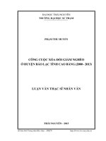 Công cuộc xóa đói giảm nghèo ở huyện bảo lạc, tỉnh cao bằng (2000   2013) 