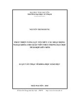 Phát triển năng lực tổ chức các hoạt động ngoại khóa cho giáo viên THCS trong dạy học tích hợp liên môn (LV thạc sĩ)