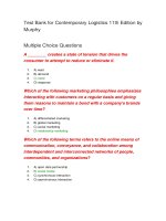 88 test bank for contemporary logistics 11th edition by murphy