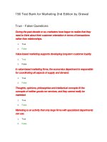 156 test bank for marketing 2nd edition by grewal đề trắc nghiệm marketing