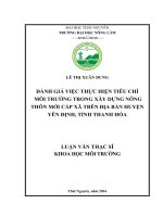 Đánh giá việc thực hiện tiêu chí môi trường trong xây dựng NTM cấp xã trên địa bàn huyện Yên Định, tỉnh Thanh Hóa (LV thạc sĩ)