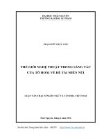 Thế giới nghệ thuật trong sáng tác của Tô Hoài về đề tài miền núi (LV thạc sĩ)