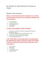 89 test bank for global marketing 7th edition by keegan