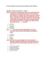 122 test bank for consumer behavior 5th edition đề trắc nghiệm marketing