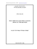 Phát triển du lịch tỉnh Cao Bằng trong xu thế hội nhập (LV thạc sĩ)