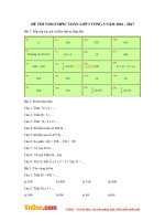 Đề thi Violympic Toán lớp 3 vòng 5 năm 2016  2017