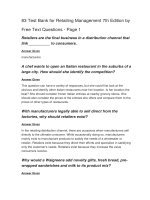 83 test bank for retailing management 7th edition by