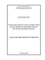 Đánh giá hoạt động của Trung tâm phát triển quỹ đất tỉnh Quảng Ninh trong công tác bồi thường, giải phóng mặt bằng (LV thạc sĩ)