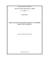 CHẾ TẠO MÀNG NANO KIM LOẠI QUÝ VÀ TÌM HIỂU  KHẢ NĂNG ỨNG DỤNG
