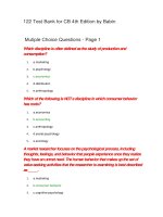 122 test bank for consumer behavior 4th edition by babin đề trắc nghiệm marketing