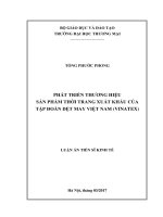 Phát triển thương hiệu sản phẩm thời trang xuất khẩu của tập đoàn dệt may việt nam (VINATEX) 