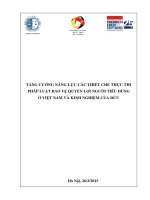 TĂNG CƯỜNG NĂNG LỰC CÁC THIẾT CHẾ THỰC THI PHÁP LUẬT BẢO VỆ QUYỀN LỢI NGƯỜI TIÊU DÙNG Ở VIỆT NAM VÀ KINH NGHIỆM CỦA ĐỨC