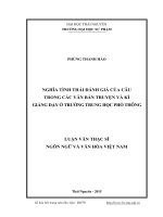 Nghĩa tình thái đánh giá của câu trong các văn bản truyện, kí giảng dạy ở trường trung học phổ thông 