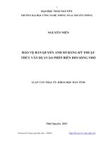 Bảo vệ bản quyền ảnh số bằng kỹ thuật thủy vân dựa vào phép biến đổi sóng nhỏ (LV thạc sĩ)