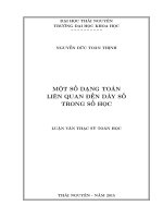 Một số dạng toán liên quan đến dãy số trong số học (LV thạc sĩ)
