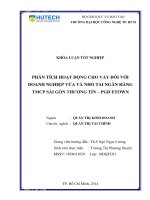 Phân tích hoạt động cho vay đối với doanh nghiệp vừa và nhỏ tại ngân hàng TMCP Sài Gòn Thương Tín PGD Etown