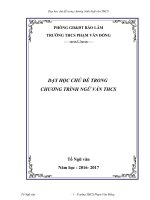 Dạy Học Chủ Đề Trong Chương Trình Ngữ Văn THCS