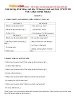 Giải bài tập SGK tiếng Anh lớp 4 Chương trình mới Unit 13 WOULD YOU LIKE SOME MILK? 