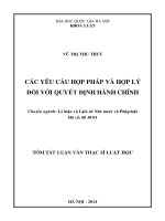CÁC YÊU CẦU HỢP PHÁP VÀ HỢP LÝ ĐỐI VỚI QUYẾT ĐỊNH HÀNH CHÍNH
