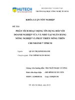 Phân tích hoạt động tín dụng đối với doanh nghiệp vừa và nhỏ tại Ngân hàng nông nghiệp và phát triển nông thôn, chi nhánh 7, Thành phố Hồ Chí Minh