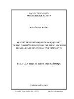 Quản lý phát triển đội ngũ cán bộ quản lý trường Phổ thông dân tộc bán trú THCS trên địa bàn huyện Võ Nhai, tỉnh Thái Nguyên (LV thạc sĩ)