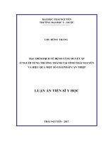 Đặc điểm dịch tễ tăng huyết áp ở người nùng trưởng thành tại tỉnh thái nguyên và 