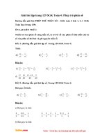 Giải bài tập trang 129 SGK Toán 4: Phép trừ phân số