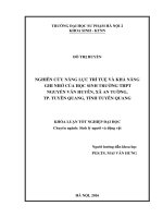 Nghiên cứu năng lực trí tuệ và khả năng ghi nhớ của học sinh trường THPT nguyễn văn huyên, xã an tường, TP tuyên quang, tỉnh tuyên quang 