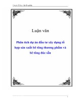 Phân tích dự án đầu tư xây dựng tổ hợp sản xuất bê tông thương phẩm và bê tông đúc sẵn