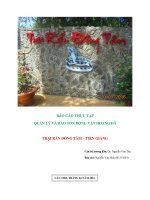 Báo cáo thực tập quản lý và bảo tồn động vật hoang dã