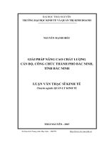 Giải pháp nâng cao chất lượng cán bộ, công chức Thành phố Bắc Ninh, tỉnh Bắc Ninh (LV thạc sĩ)